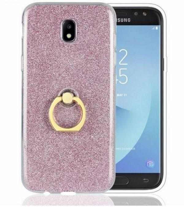 Smartuj Silikonový lesklý zadní kryt pro Samsung J5- 2017 se stojánkem PZK18 Barva: Růžová
