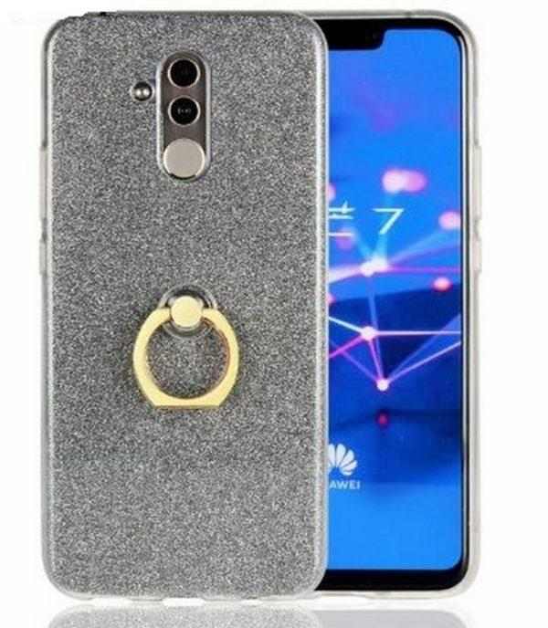 Smartuj Silikonový lesklý zadní kryt se stojánkem pro Huawei Mate 20 PZK49 Barva: Šedá