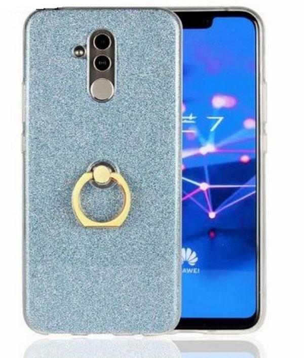 Smartuj Silikonový lesklý zadní kryt se stojánkem pro Huawei Mate 20 PZK49 Barva: Modrá