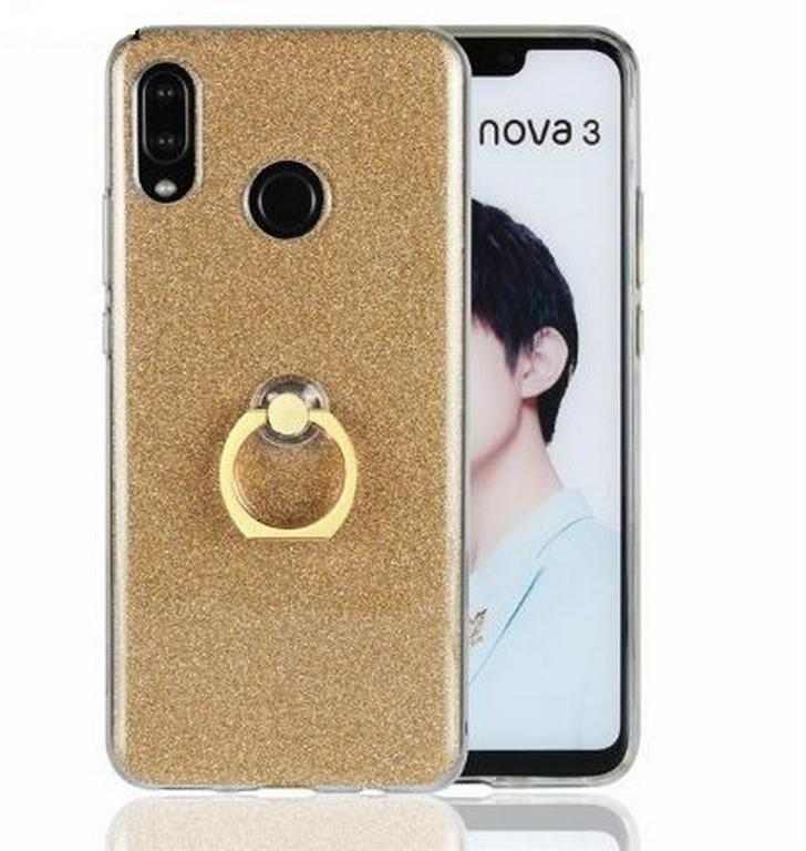 Smartuj Silikonový lesklý zadní kryt se stojánkem pro Huawei Nova 3 PZK48 Barva: Zlatá 1 Smartuj Silikonový lesklý zadní kryt se stojánkem pro Huawei Nova 3 PZK48 Barva: Zlatá
