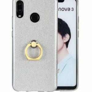 14750 7 silikonovy leskly zadni kryt se stojankem pro huawei nova 3 pzk48 barva zlata