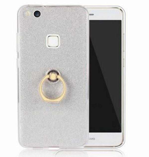Smartuj Silikonový lesklý zadní kryt se stojánkem pro Huawei P10 Lite PZK45 Barva: Bílá