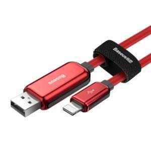 baseusi kabel lightning ploche provedeni svitici cerveny