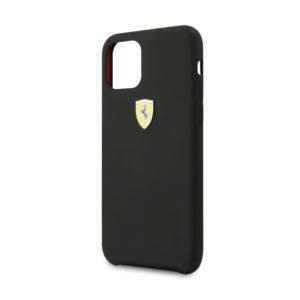 FERRARI kryt pro Apple iPhone 11 Pro  - 3D logo - silikonový - černý; FESSIHCN58BK