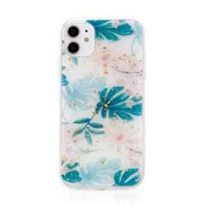 forcell kryt pro apple iphone 11 zlate ulomky gumovy plastovy listy a kvety