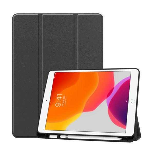 Pouzdro / kryt pro Apple iPad 10,2" (2019) - funkce chytrého uspání + stojánek - gumová záda - černé