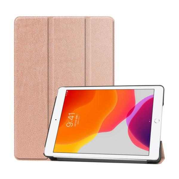 Pouzdro / kryt pro Apple iPad 10,2" (2019) - funkce chytrého uspání + stojánek - plastová záda - Rose Gold
