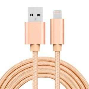 synchronizacni a nabijeci kabel lightning pro apple zarizeni tkanicka kovove koncovky zlaty 2m
