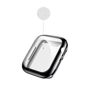 USAMS kryt pro Apple Watch 44mm Series 4 / 5 - gumový - průhledný / černý; IW486BH03