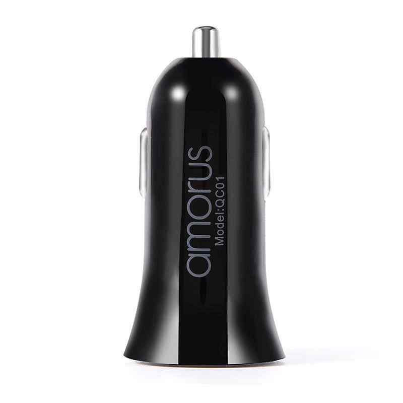 Autonabíječka / adaptér AMORUS - USB QC3.0 - pro bedrátové nabíječky - plastová - černá 1 Autonabíječka / adaptér AMORUS - USB QC3.0 - pro bedrátové nabíječky - plastová - černá