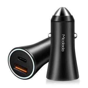 autonabijecka adapter mcdodo usb c pd usb 36w rychle nabijeni kovova cerna
