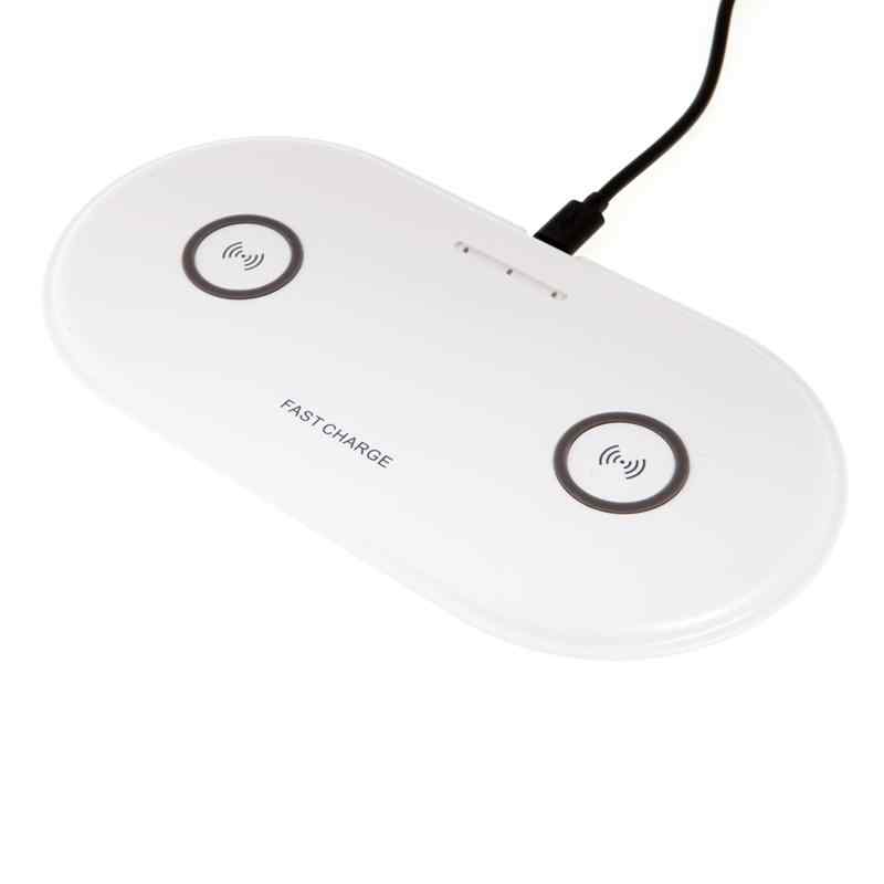Bezdrátová nabíječka / podložka Qi pro dvě zařízení - USB-C - bílá 1 Bezdrátová nabíječka / podložka Qi pro dvě zařízení - USB-C - bílá