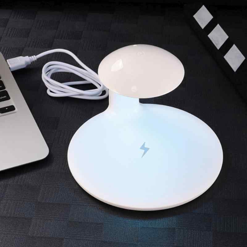 Bezdrátová Qi nabíječka + stolní lampička - USB-C - kompaktní provedení - bílá 1 Bezdrátová Qi nabíječka + stolní lampička - USB-C - kompaktní provedení - bílá