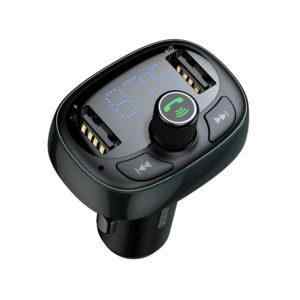 fm transmitter vysilac baseus s 09 autonabijecka 2x usb bluetooth 4 2 handsfree cerny