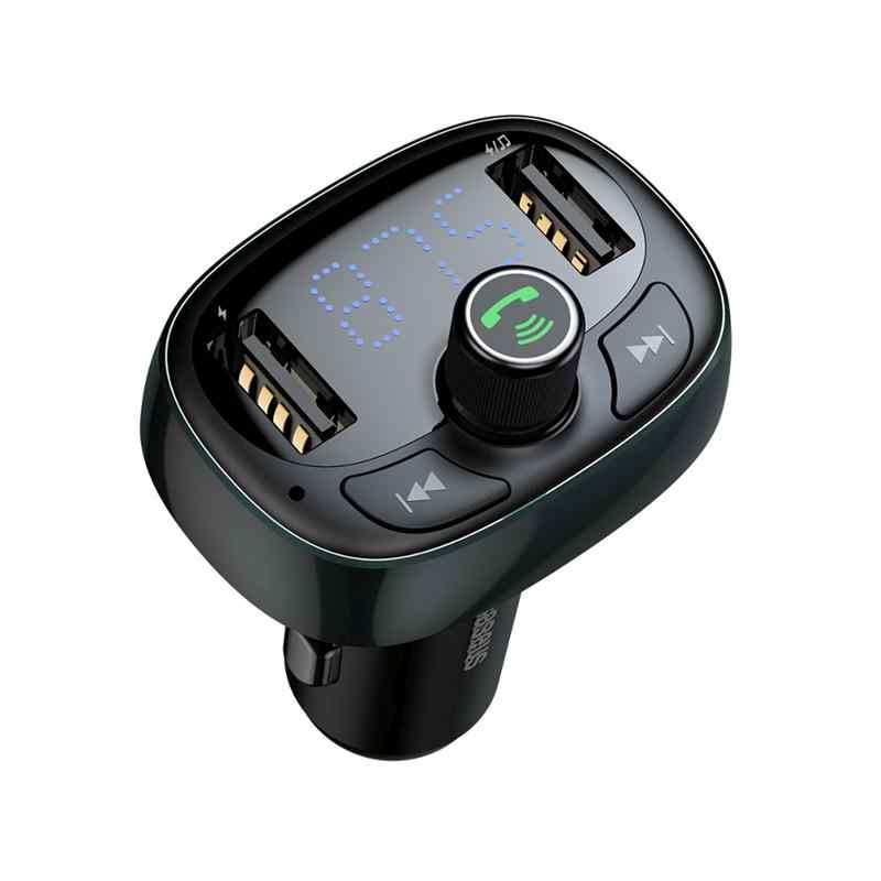 FM transmitter / vysílač BASEUS S-09 + autonabíječka 2x USB + Bluetooth 4.2 handsfree - černý 1 FM transmitter / vysílač BASEUS S-09 + autonabíječka 2x USB + Bluetooth 4.2 handsfree - černý