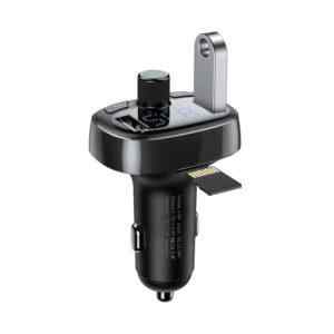 fm transmitter vysilac baseus s 09 autonabijecka 2x usb bluetooth 4 2 handsfree kovove sedy