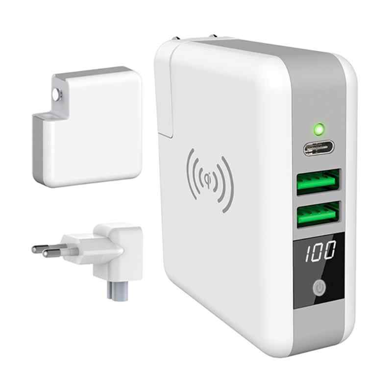FOREVER externí baterie / Power bank 6700 mAh + adaptér / nabíječka 2x USB + USB-C + Qi nabíjecí podložka 1 FOREVER externí baterie / Power bank 6700 mAh + adaptér / nabíječka 2x USB + USB-C + Qi nabíjecí podložka