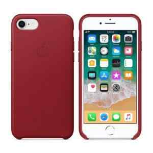 originalni kryt pro apple iphone 7 8 se 2020 kozeny cerveny