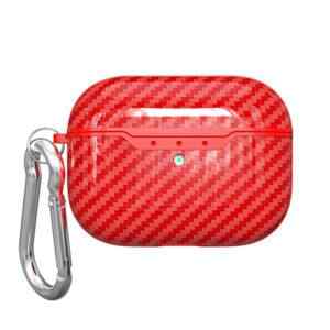 pouzdro obal pro apple airpods pro karbonova textura gumove cervene