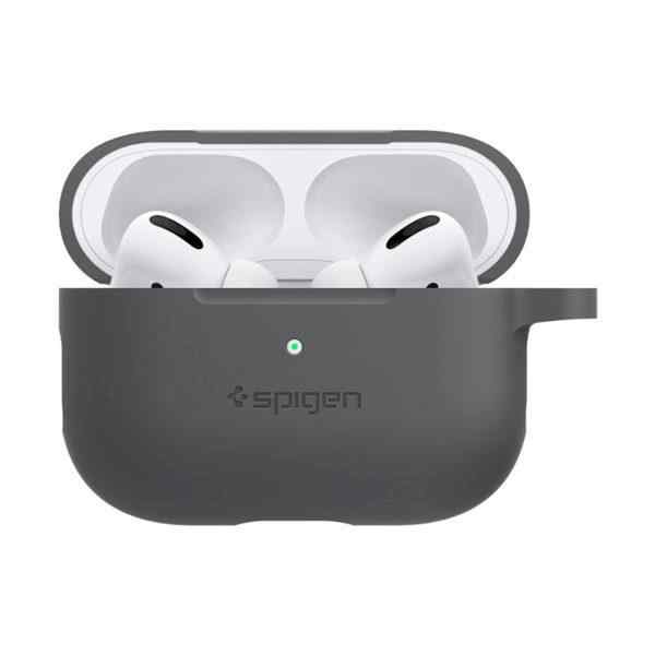 Pouzdro / obal SPIGEN pro Apple AirPods Pro - s karabinou - silikonové - uhlově černé; ASD00536