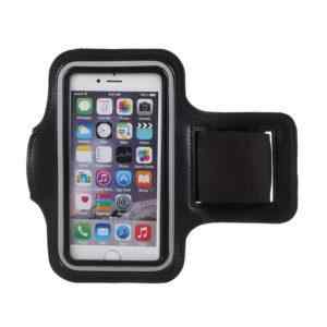 sportovni pouzdro pro apple iphone 6 6s 7 8 se 2020 cerne modre s reflexnim pruhem
