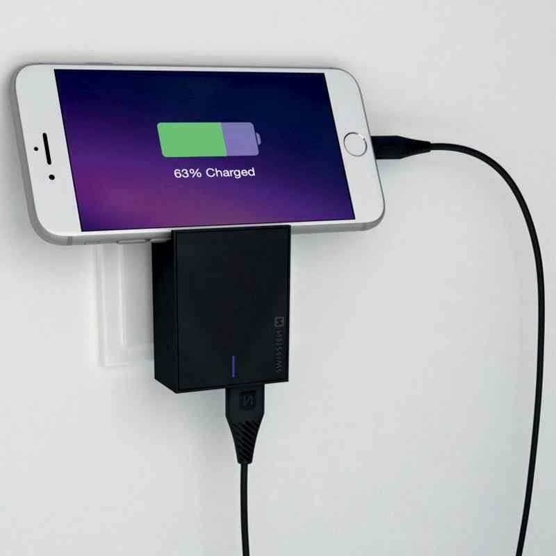 SWISSTEN nabíječka 2x USB - EU koncovka - černá; 22049500 1 SWISSTEN nabíječka 2x USB - EU koncovka - černá; 22049500