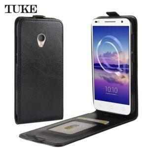 TUKE Kožené pouzdro VERTICAL pro Alcatel U5 HD - černé