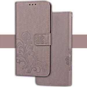 JohnDan Kožené pouzdro FLOWERS pro Xiaomi Redmi 5A - šedé