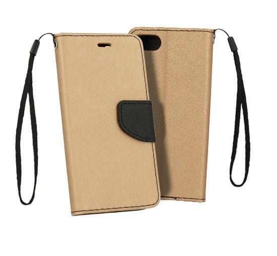 Telone Flipové pouzdro Fancy Book pro Nokia 7.1 - zlato/černé 1 Telone Flipové pouzdro Fancy Book pro Nokia 7.1 - zlato/černé