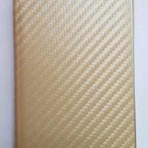 R2Invest Kožené pouzdro CARBON pro Huawei P30 lite - zlaté