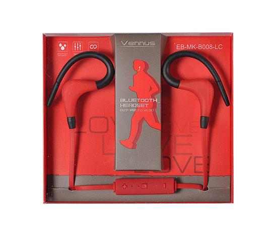Bezdrátová bluetooth sluchátka Vennus BT-1 - červené 1 Bezdrátová bluetooth sluchátka Vennus BT-1 - červené
