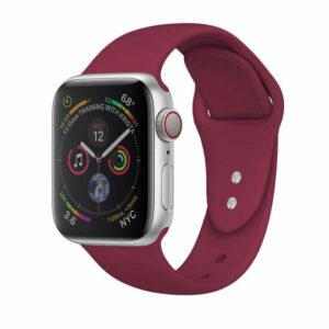 eses Silikonový řemínek 42mm/44mm S/M/L tmavě červený pro Apple Watch