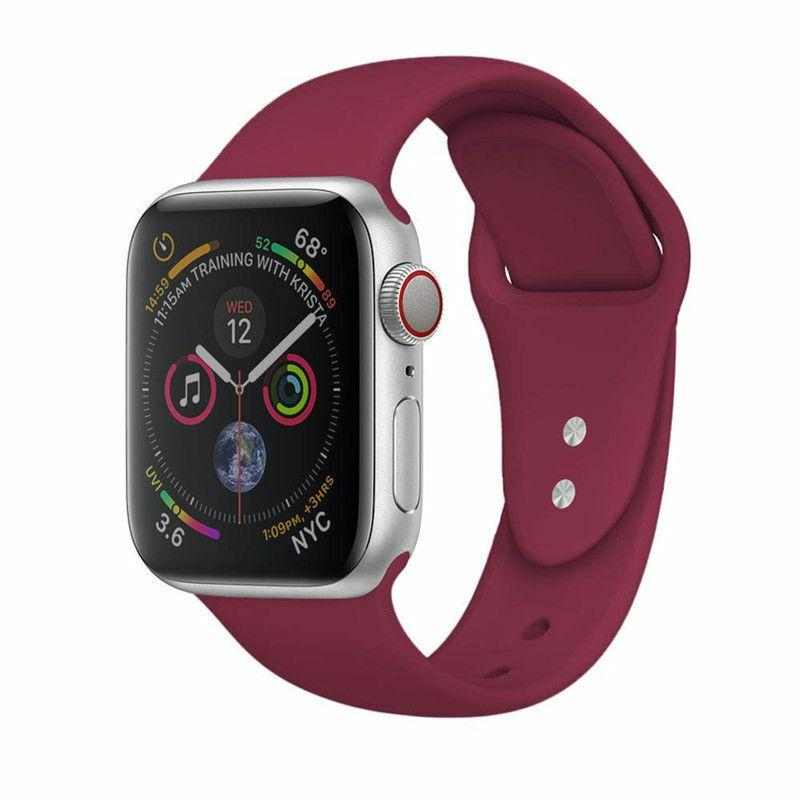eses Silikonový řemínek 42mm/44mm S/M/L tmavě červený pro Apple Watch 1 eses Silikonový řemínek 42mm/44mm S/M/L tmavě červený pro Apple Watch
