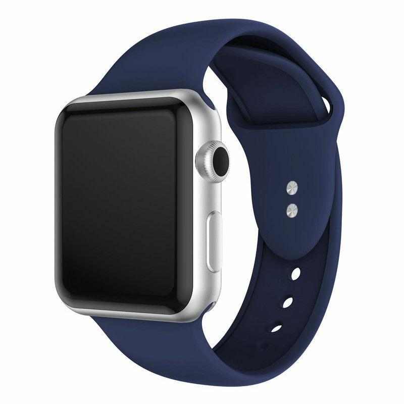 eses Silikonový řemínek 38mm/40mm S/M/L tmavě modrý pro Apple Watch 1 eses Silikonový řemínek 38mm/40mm S/M/L tmavě modrý pro Apple Watch