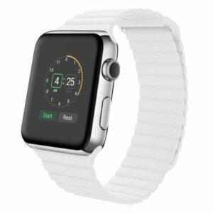 eses Kožený magnetický řemínek 38mm/40mm bílý pro Apple Watch