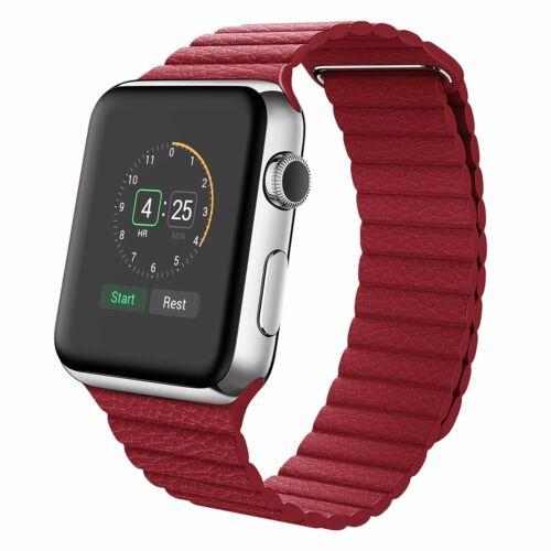 eses Kožený magnetický řemínek 38mm/40mm červený pro Apple Watch 1 eses Kožený magnetický řemínek 38mm/40mm červený pro Apple Watch