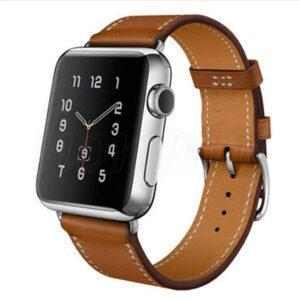 eses Kožený řemínek 42mm/44mm hnědý pro Apple Watch s gravírováním „K svátku“