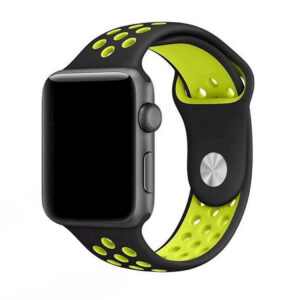 eses Sportovní řemínek 42mm/44mm černý/žlutý pro Apple Watch