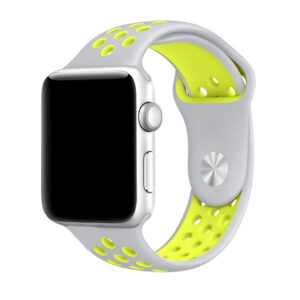 eses Sportovní řemínek 38mm/40mm stříbrný/žlutý pro Apple Watch