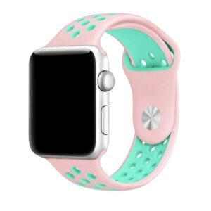 eses Sportovní řemínek 38mm/40mm růžový/zelený pro Apple Watch