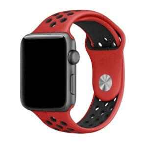 eses Sportovní řemínek 42mm/44mm červený/černý pro Apple Watch