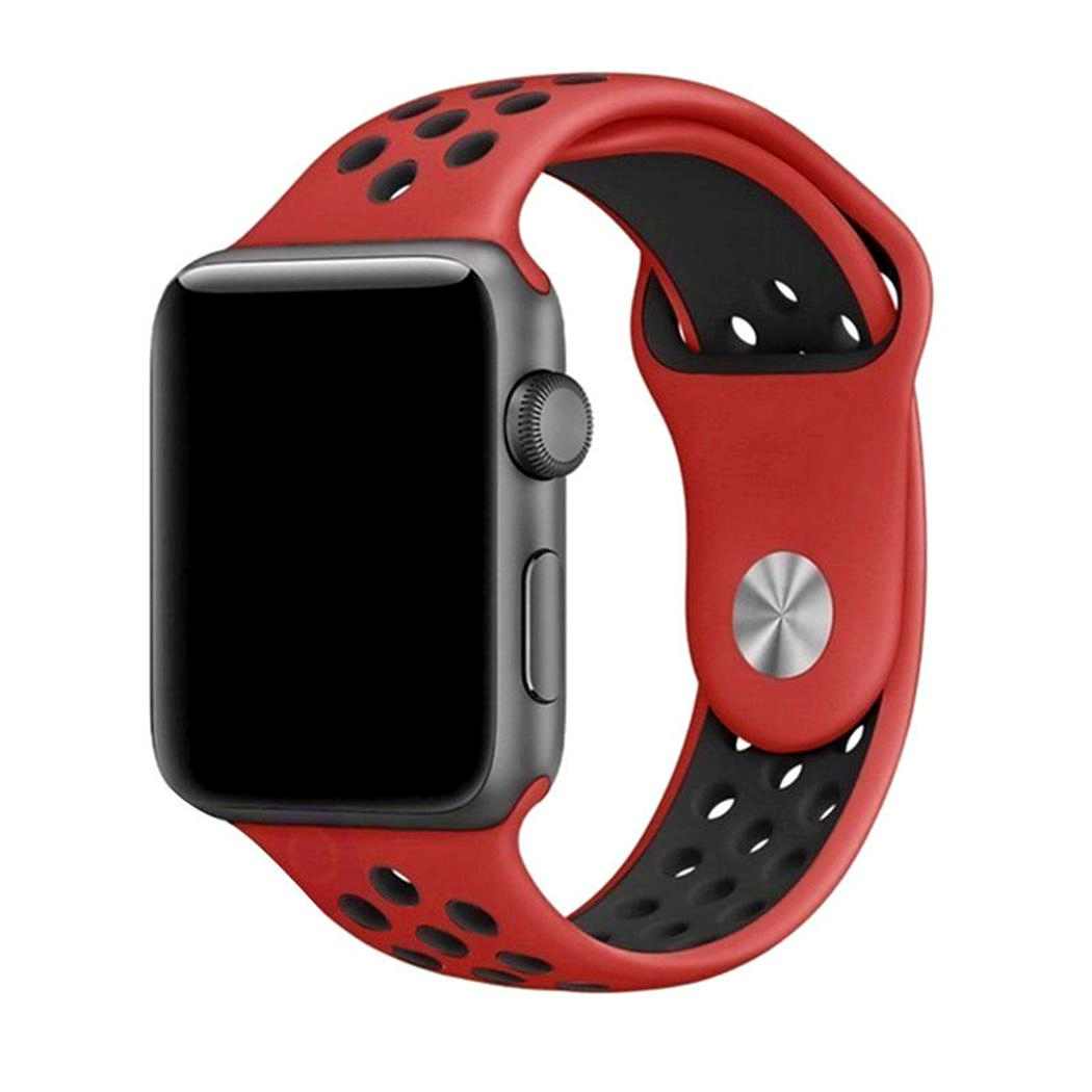 eses Sportovní řemínek 42mm/44mm červený/černý pro Apple Watch 1 eses Sportovní řemínek 42mm/44mm červený/černý pro Apple Watch