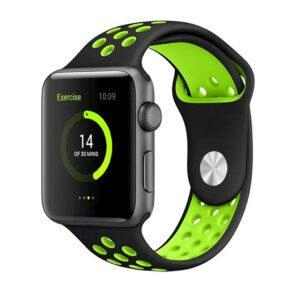 eses Sportovní řemínek 38mm/40mm černý/zelený pro Apple Watch