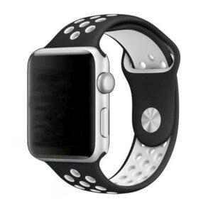 eses Sportovní řemínek 38mm/40mm černý/bílý pro Apple Watch