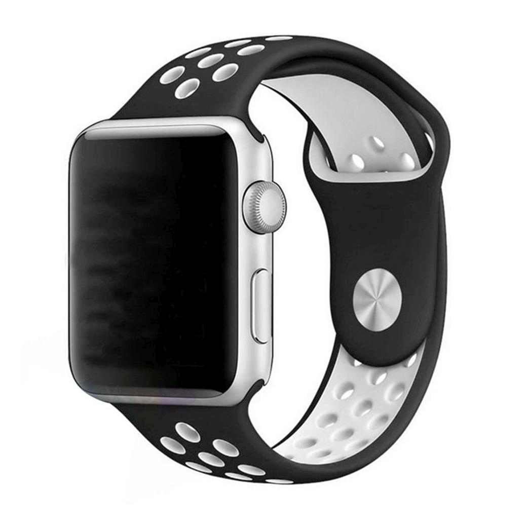 eses Sportovní řemínek 38mm/40mm černý/bílý pro Apple Watch 1 eses Sportovní řemínek 38mm/40mm černý/bílý pro Apple Watch
