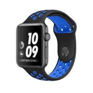eses Sportovní řemínek 38mm/40mm černý/modrý pro Apple Watch