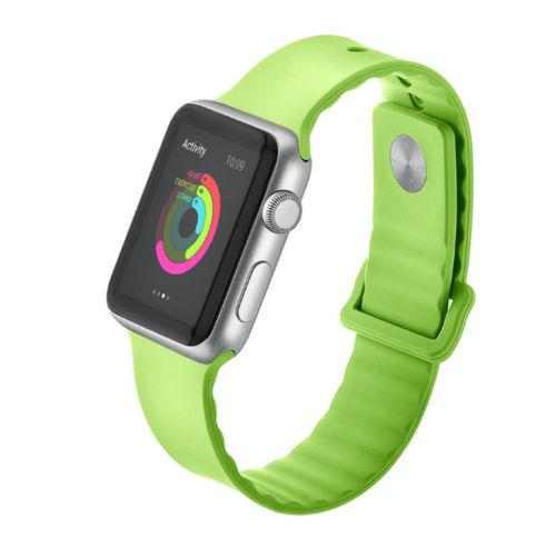 eses Silikonový vlnitý řemínek 38mm/40mm zelený pro Apple Watch 1 eses Silikonový vlnitý řemínek 38mm/40mm zelený pro Apple Watch
