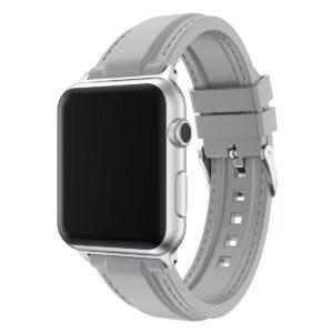 eses Silikonový řemínek 42mm/44mm šedý s prošíváním pro Apple Watch