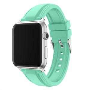 eses Silikonový řemínek 42mm/44mm mátový s prošíváním pro Apple Watch