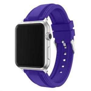 eses Silikonový řemínek 38mm/40mm fialový s prošíváním pro Apple Watch
